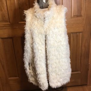 Umgee Reversible Vest Large Soft Sweater Cream